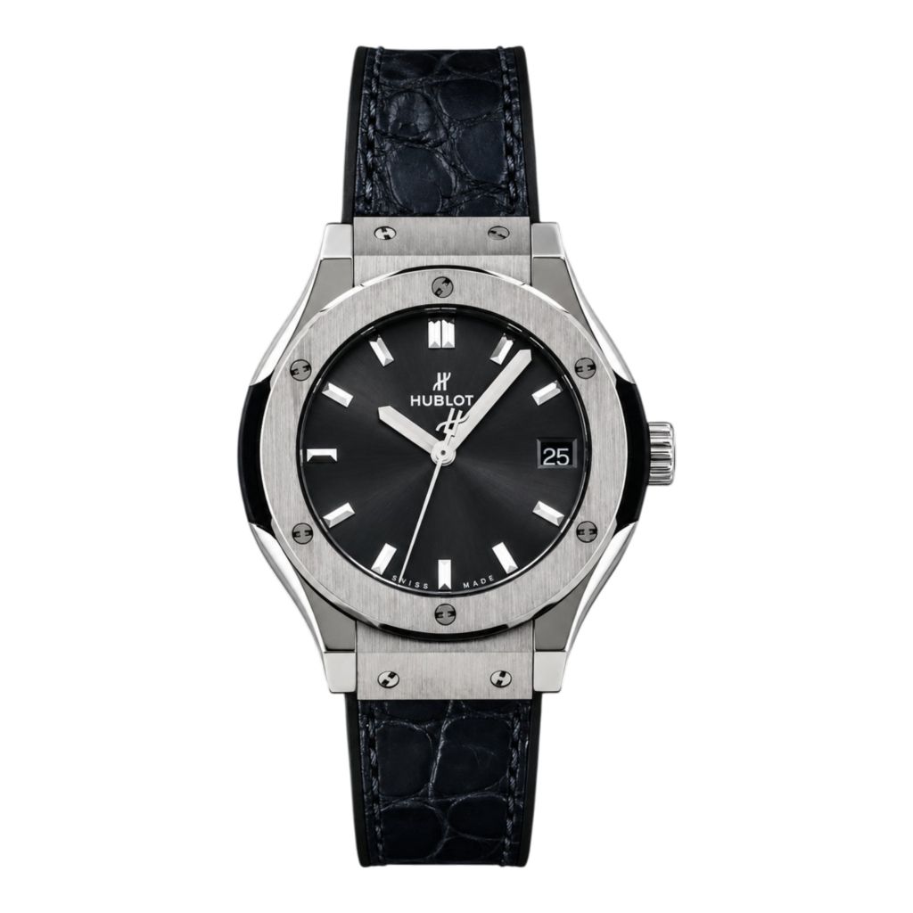 Classic Fusion Titanium Alligator Leather Strap